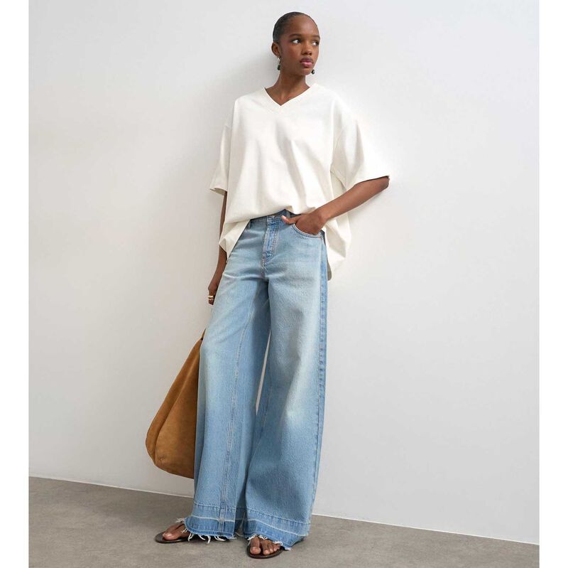 TOPSHOP Horizon Mr Wide Detail Denim Jeans image number 3